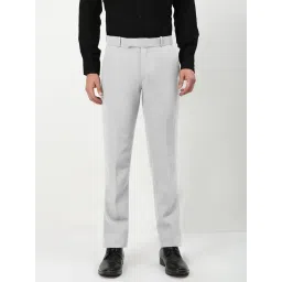 showoffff Men's White Slim Fit Formal Trousers-JE-A116-2_White image 2
