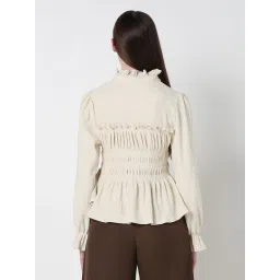 showoffff Showoff Beige Cotton Regular Fit Top image 4