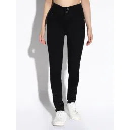 SHOWOFF Black Denim Skinny Fit Mid RIse Jeans-image-30