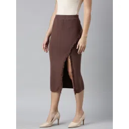 showoffff SHOWOFF Brown Midi Skirt image 2