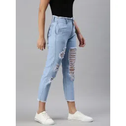 showoffff SHOWOFF Casual Mom Fit High-Rise Blue Jeans image 5