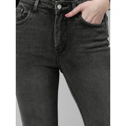 showoffff SHOWOFF Grey Denim Flared Fit Mid Rise Bootcut Jeans image 5