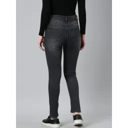 showoffff SHOWOFF Grey Denim Straight Fit Mid Rise Jeans image 3