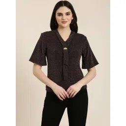 SHOWOFF Maroon Embellished Top-image-2