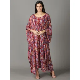 showoffff SHOWOFF Maroon Printed Maxi dress Kaftan image 1