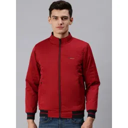 SHOWOFF Maroon Slim Fit Jackets-image-15