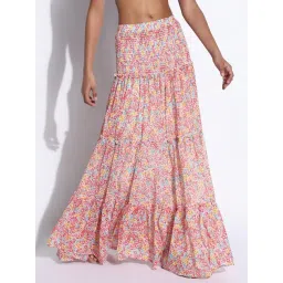 showoffff Showoff Multicolor Regular Fit Floral Print Skirt image 3