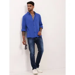 showoffff Showoff Navy Blue Straight Fit Jeans image 5