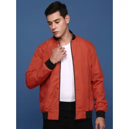 showoffff Showoff Orange Nylon Slim Fit Abstract Jacket image 1