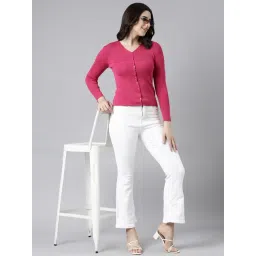 showoffff SHOWOFF Pink Textured Cardigan image 5