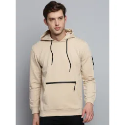 SHOWOFFFF Beige Cotton Regular Fit Hooded Sweatshirt-picture-14