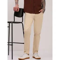SHOWOFFFF Beige Cotton Slim Fit Jeans-picture-14