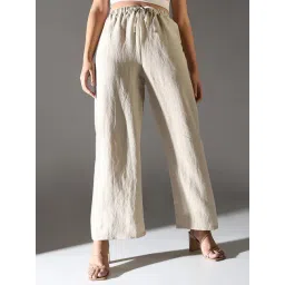 SHOWOFFFF Beige Cotton Straight Fit Trouser-picture-42