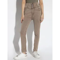 SHOWOFFFF Beige Denim Slim Fit Mid Rise Jeans-picture-32