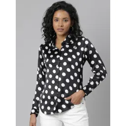 SHOWOFFFF Black & White Polka Dot Shirt-picture-41