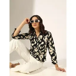 SHOWOFFFF Black Cotton Abstract Shirt-picture-22