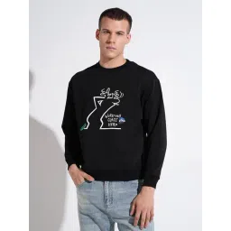 SHOWOFFFF Black Cotton Graphic Regular Fit Sweatshirt-picture-14