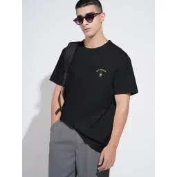 SHOWOFFFF Black Cotton Relaxed Fit Printed T-Shirt-picture-43