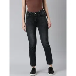 SHOWOFFFF Black Denim Regular Fit Mid Rise Jeans-image-31