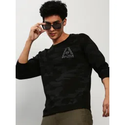 SHOWOFFFF Black Slim Fit Camouflage Sweatshirt-picture-30