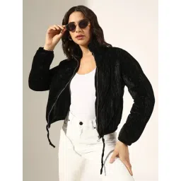 SHOWOFFFF Black Velvet Bomber Jacket-picture-17