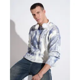 SHOWOFFFF Blue Acrylic Tie - Dye Regular Fit Sweatshirt-picture-21