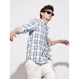 SHOWOFFFF Blue Cotton Regular Fit Checks Shirt-picture-43