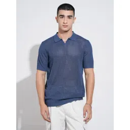 SHOWOFFFF Blue Cotton Solid Regular Fit T-Shirt-picture-27