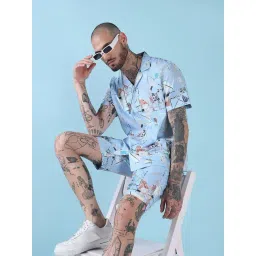 SHOWOFFFF Blue Relaxed Fit Printed Co-Ord Set-picture-35