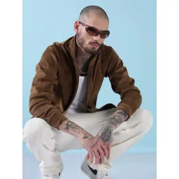 SHOWOFFFF Brown Cotton Slim Fit Checks Jacket-picture-19