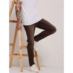 SHOWOFFFF Brown Cotton Slim Fit Jeans-picture-10