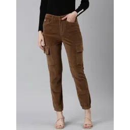 SHOWOFFFF Brown Cotton Slim Fit Mid Rise Joggers-picture-36