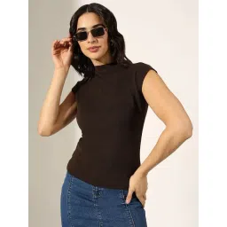 SHOWOFFFF Brown Cotton Top-picture-21