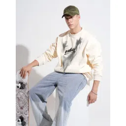 SHOWOFFFF Cream Cotton Printed Regular Fit Sweatshirt-picture-40