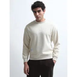SHOWOFFFF Cream Cotton Slim Fit Sweatshirt-picture-19