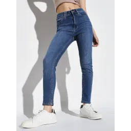 SHOWOFFFF Dark Blue Denim Slim Fit Mid Rise Jeans-picture-41