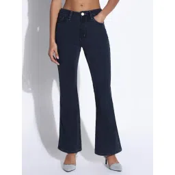 SHOWOFFFF Edition Women's Navy Blue Flared Jeans-picture-14