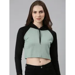 SHOWOFFFF Green & Black Color-Block Sweatshirt-picture-34
