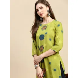 SHOWOFFFF Green Printed Kurta-picture-35
