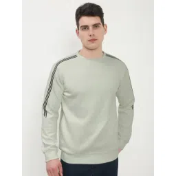 SHOWOFFFF Green Slim Fit Solid Sweatshirt-picture-12