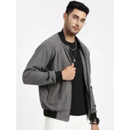 SHOWOFFFF Grey Acrylic Slim Fit Jacket-picture-30