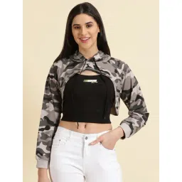 SHOWOFFFF Grey Cotton Camo Print Hoodie-picture-16