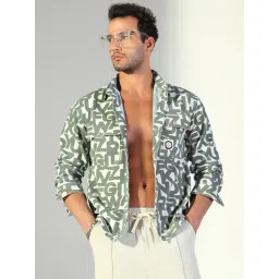 SHOWOFFFF Grey Cotton Regular Fit Graphic Shacket-picture-45