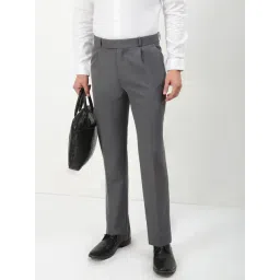SHOWOFFFF Grey Cotton Slim Fit Trousers-picture-48