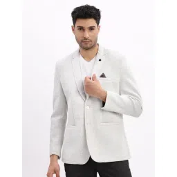 SHOWOFFFF Grey Cotton Solid Slim Fit Blazer-picture-35