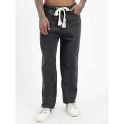SHOWOFFFF Grey Denim Slim fit Solid Jeans-image-5
