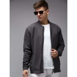 SHOWOFFFF Grey Regular Fit Bomber Jacket-picture-13