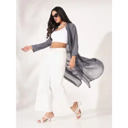 SHOWOFFFF Grey Solid 3/4th sleeve Shrug-picture-42