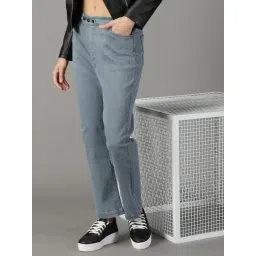 SHOWOFFFF Grey Straight Fit High Rise Jeans-picture-45