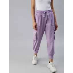 SHOWOFFFF Lavender Plain Track Pants-picture-30